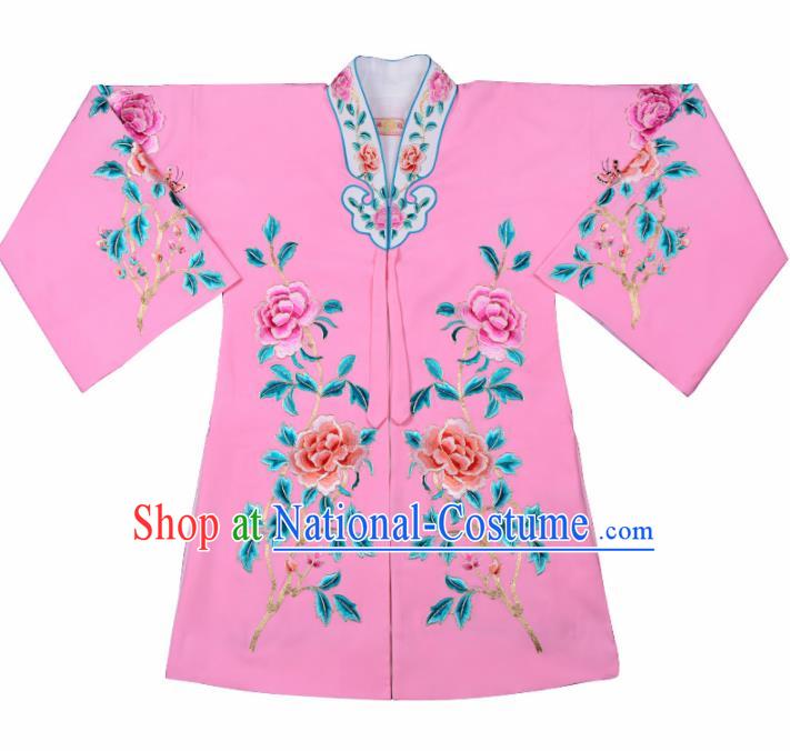 Handmade Chinese Beijing Opera Embroidered Pink Blouse Traditional Peking Opera Diva Costume for Women