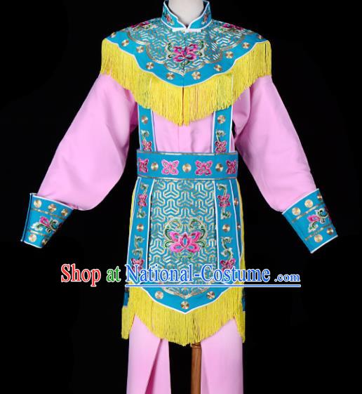 Handmade Chinese Beijing Opera Blues Embroidered Pink Clothing Traditional Peking Opera Diva Costume for Women