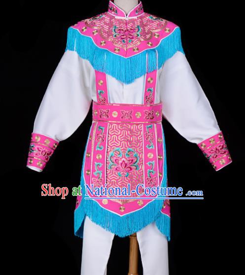 Handmade Chinese Beijing Opera Blues Embroidered Rosy Clothing Traditional Peking Opera Diva Costume for Women