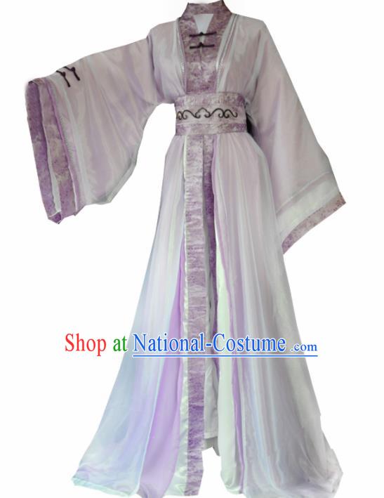 Traditional Chinese Cosplay Swordswoman Purple Hanfu Dress Ancient Peri Princess Costume for Women