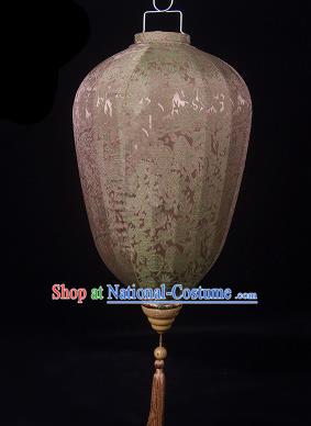 Handmade Traditional Chinese Lantern Ceiling Lamp Brown Lanterns New Year Lantern