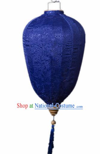 Handmade Traditional Chinese Lantern Royalblue Lanterns Ceiling Lamp New Year Lantern