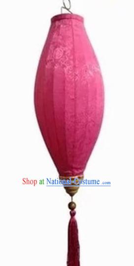 Handmade Chinese Traditional Lantern Pink Silk Lanterns Ceiling Lamp New Year Lantern