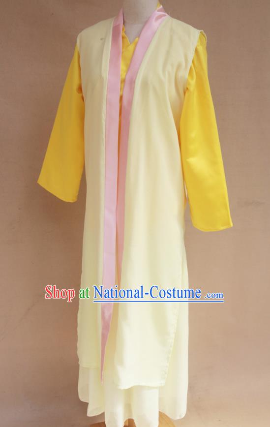 Traditional Chinese Ming Dynasty Young Lady Yellow Hanfu Dress Ancient Maidservants Costume for Women