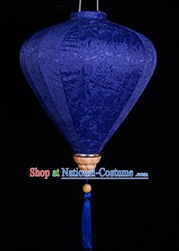 Chinese Traditional Lantern Handmade Royalblue Lanterns Ceiling Lamp New Year Lantern