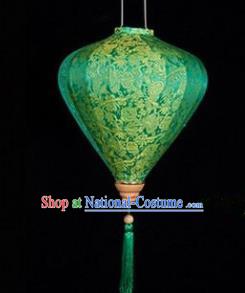 Chinese Traditional Lantern Handmade Green Lanterns Ceiling Lamp New Year Lantern