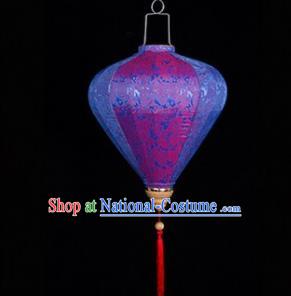 Chinese Traditional Lantern Handmade Blue Lanterns Ceiling Lamp New Year Lantern