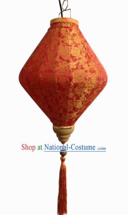 Chinese Traditional New Year Lantern Handmade Red Lanterns Ceiling Lamp