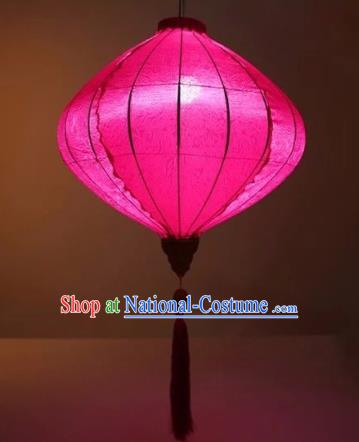 Chinese Traditional New Year Lantern Handmade Rosy Silk Lanterns Ceiling Lamp