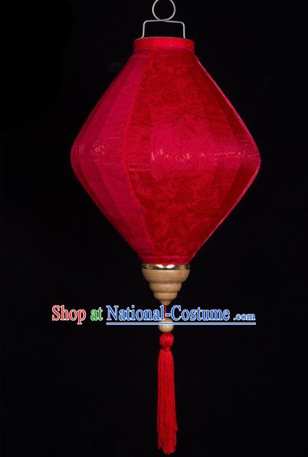 Chinese Traditional New Year Lantern Handmade Red Diamond Lanterns Ceiling Lamp