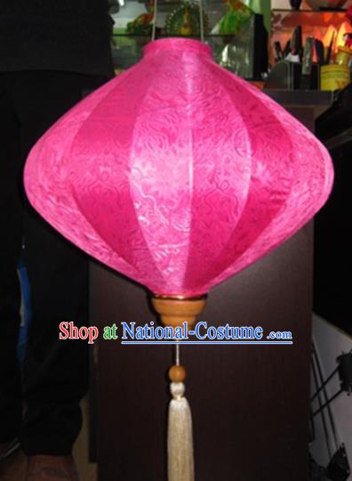 Chinese Traditional New Year Lantern Handmade Pink Lanterns Ceiling Lamp