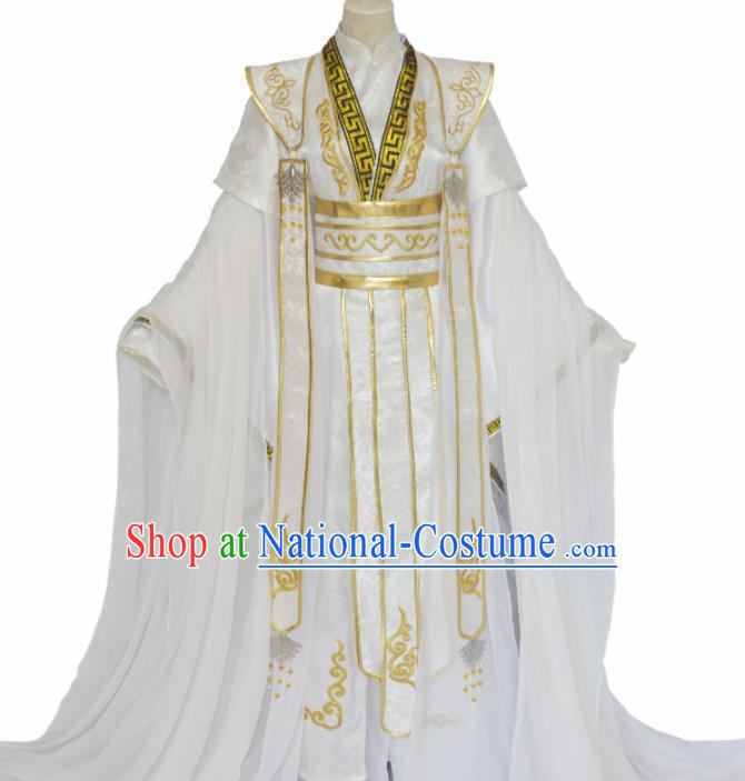 Traditional Chinese Jin Dynasty Nobility Childe Clothing Ancient Crown Prince Costume for Men