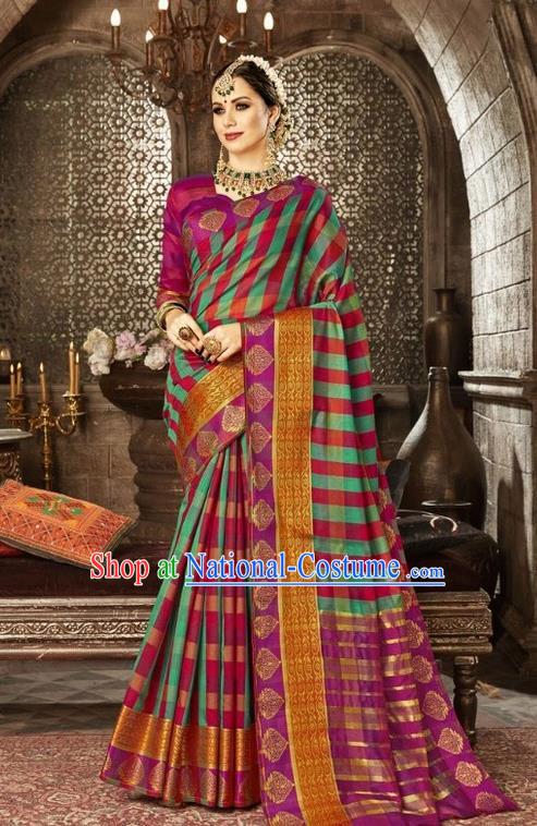 Asian India Traditional Sari Dress Indian Court Green Costume Bollywood Queen Clothing for Women