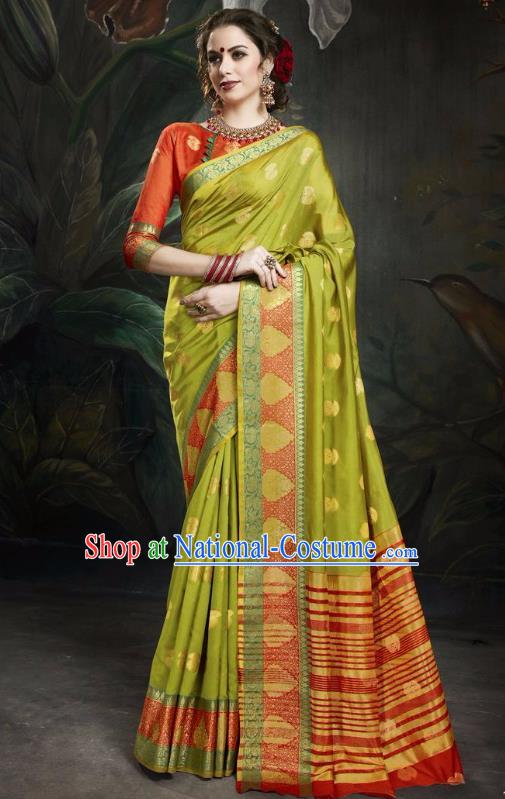 Asian India Traditional Bollywood Green Sari Dress Indian Court Queen Costume for Women