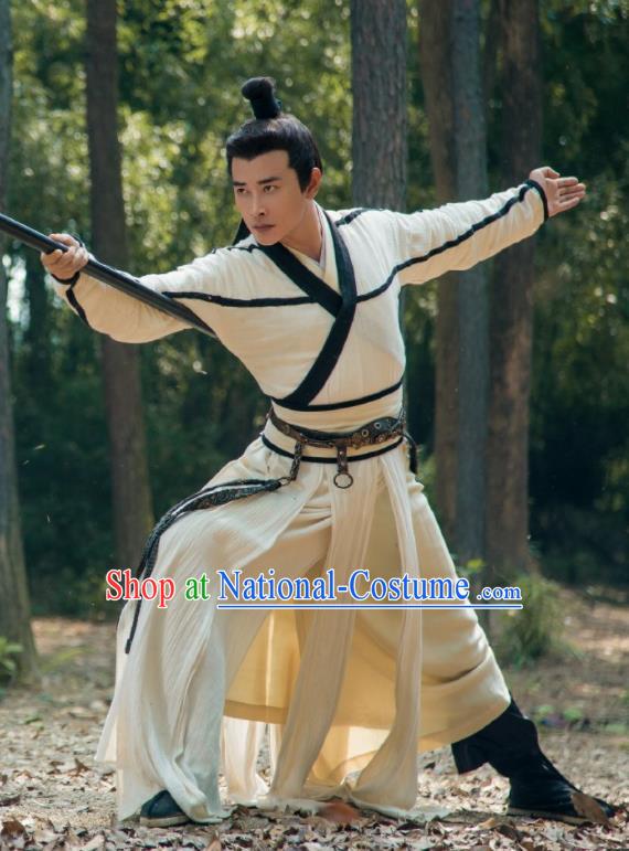 Traditional Chinese Drama Hoshin Engi Ancient Shang Dynasty Swordsman Yang Jian Historical Costume for Men