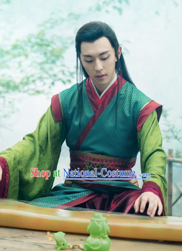 Chinese Ancient Legend Hoshin Engi Zhou Dynasty Swordsman Historical Costume for Men