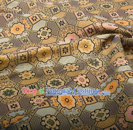 Chinese Traditional Pattern Design Silk Fabric Brown Song Brocade Tang Suit Drapery Material