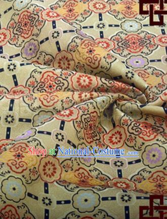 Chinese Traditional Pattern Design Silk Fabric Yellow Song Brocade Tang Suit Drapery Material