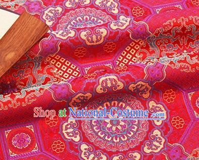 Chinese Traditional Pattern Design Silk Fabric Red Brocade Tang Suit Fabric Material