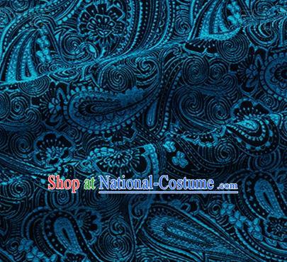 Chinese Traditional Pattern Design Silk Fabric Navy Brocade Tang Suit Fabric Material