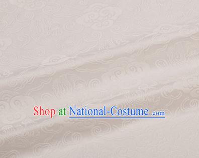 Chinese Traditional Clouds Pattern Design Silk Fabric White Brocade Tang Suit Fabric Material