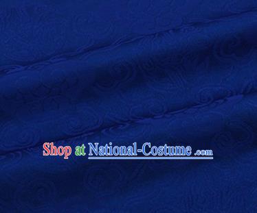 Chinese Traditional Clouds Pattern Design Silk Fabric Royalblue Brocade Tang Suit Fabric Material