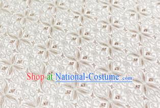 Chinese Traditional Pattern Design Beige Brocade Hanfu Silk Fabric Tang Suit Fabric Material