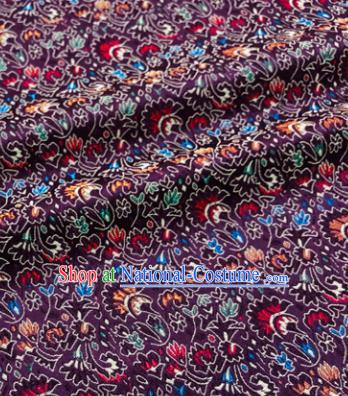 Chinese Traditional Cockscomb Pattern Design Purple Brocade Silk Fabric Tang Suit Fabric Material