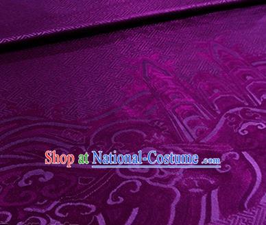 Chinese Traditional Pattern Design Purple Brocade Hanfu Silk Fabric Tang Suit Fabric Material