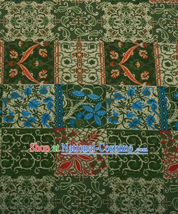 Chinese Traditional Hanfu Silk Fabric Pattern Design Green Brocade Tang Suit Fabric Material