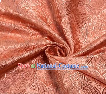 Chinese Traditional Hanfu Silk Fabric Cashew Pattern Design Pink Brocade Tang Suit Fabric Material