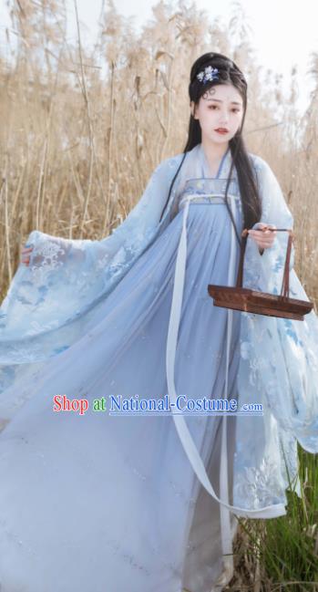 Asian Chinese Traditional Tang Dynasty Court Princess Historical Costume Ancient Peri Hanfu Dress for Women