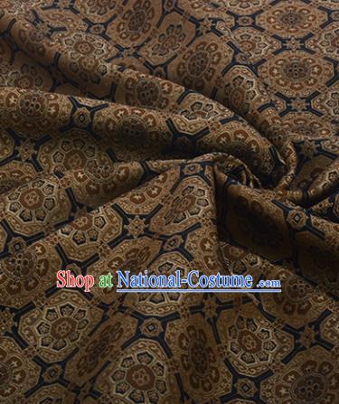 Chinese Traditional Pattern Design Satin Silk Fabric Deep Brown Song Brocade Tang Suit Drapery Material