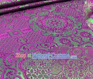 Chinese Traditional Hanfu Silk Fabric Classical Pattern Design Purple Brocade Tang Suit Fabric Material