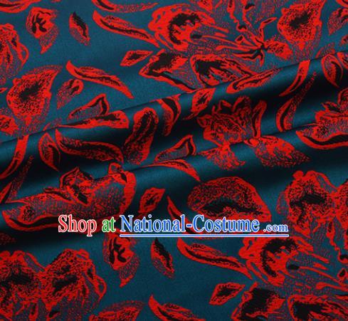 Chinese Traditional Hanfu Silk Fabric Classical Pattern Design Peacock Green Brocade Tang Suit Fabric Material