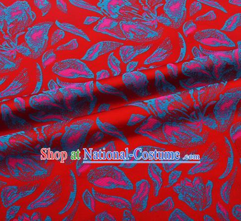 Chinese Traditional Hanfu Silk Fabric Classical Pattern Design Red Brocade Tang Suit Fabric Material