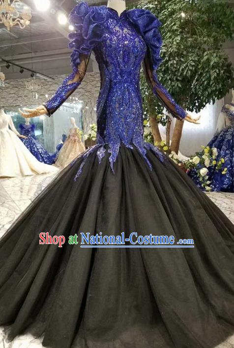 Top Grade Customize Catwalks Fishtail Full Dress Court Princess Waltz Dance Costume for Women