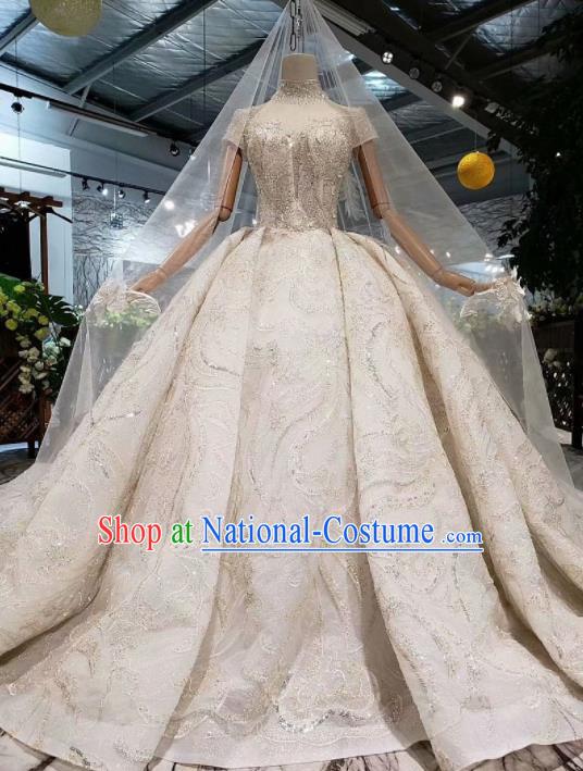 Handmade Customize Princess Mullet Wedding Dress Court Bride Embroidered Costume for Women