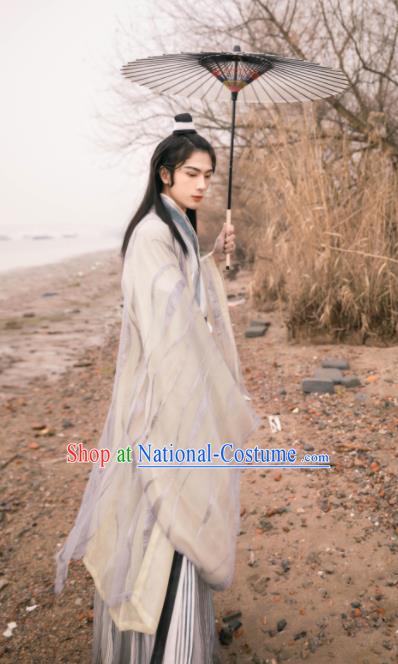 Asian Chinese Jin Dynasty Prince Historical Costume Ancient Swordsman Traditional Hanfu Clothing for Men