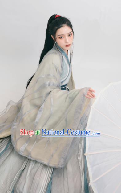 Asian Chinese Jin Dynasty Prince Historical Costume Ancient Swordsman Traditional Hanfu Clothing for Men