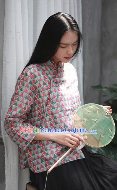 Chinese Traditional National Costume Slant Opening Shirt Tang Suit Upper Outer Garment for Women