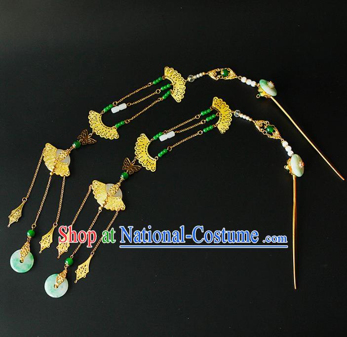 China Ancient Queen Tassel Hairpins Chinese Traditional Hanfu Hair Accessories for Women