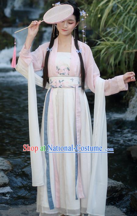 Chinese Traditional Song Dynasty Young Lady Historical Costume Ancient Swordswoman Hanfu Dress for Women