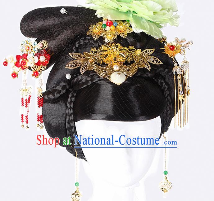 China Ancient Queen Hairpins Chinese Traditional Hanfu Hair Comb Hair Accessories for Women