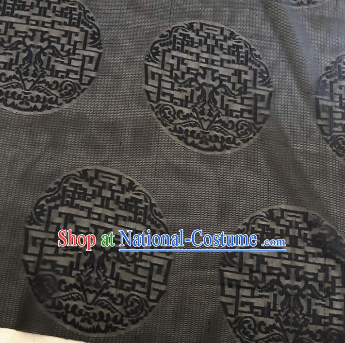 Asian Chinese Traditional Lucky Pattern Design Black Brocade Fabric Silk Fabric Chinese Fabric Asian Material