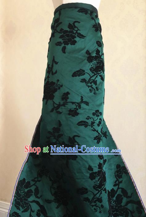 Asian Chinese Traditional Peony Pattern Design Green Brocade Fabric Silk Fabric Chinese Fabric Asian Material