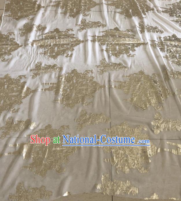 Asian Chinese Traditional Pattern Design Light Golden Brocade Fabric Silk Fabric Chinese Fabric Asian Material