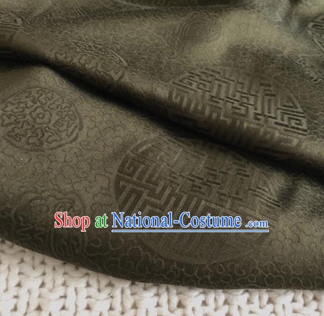 Asian Chinese Traditional Lucky Pattern Design Deep Brown Brocade Fabric Silk Fabric Chinese Fabric Asian Material