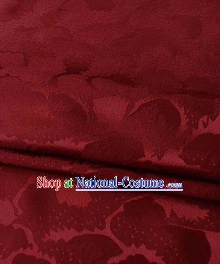 Asian Chinese Traditional Pattern Design Wine Red Brocade Fabric Silk Fabric Chinese Fabric Asian Material