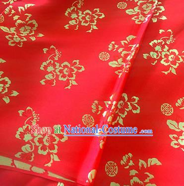 Asian Chinese Traditional Pattern Design Red Brocade Fabric Silk Fabric Chinese Fabric Asian Material